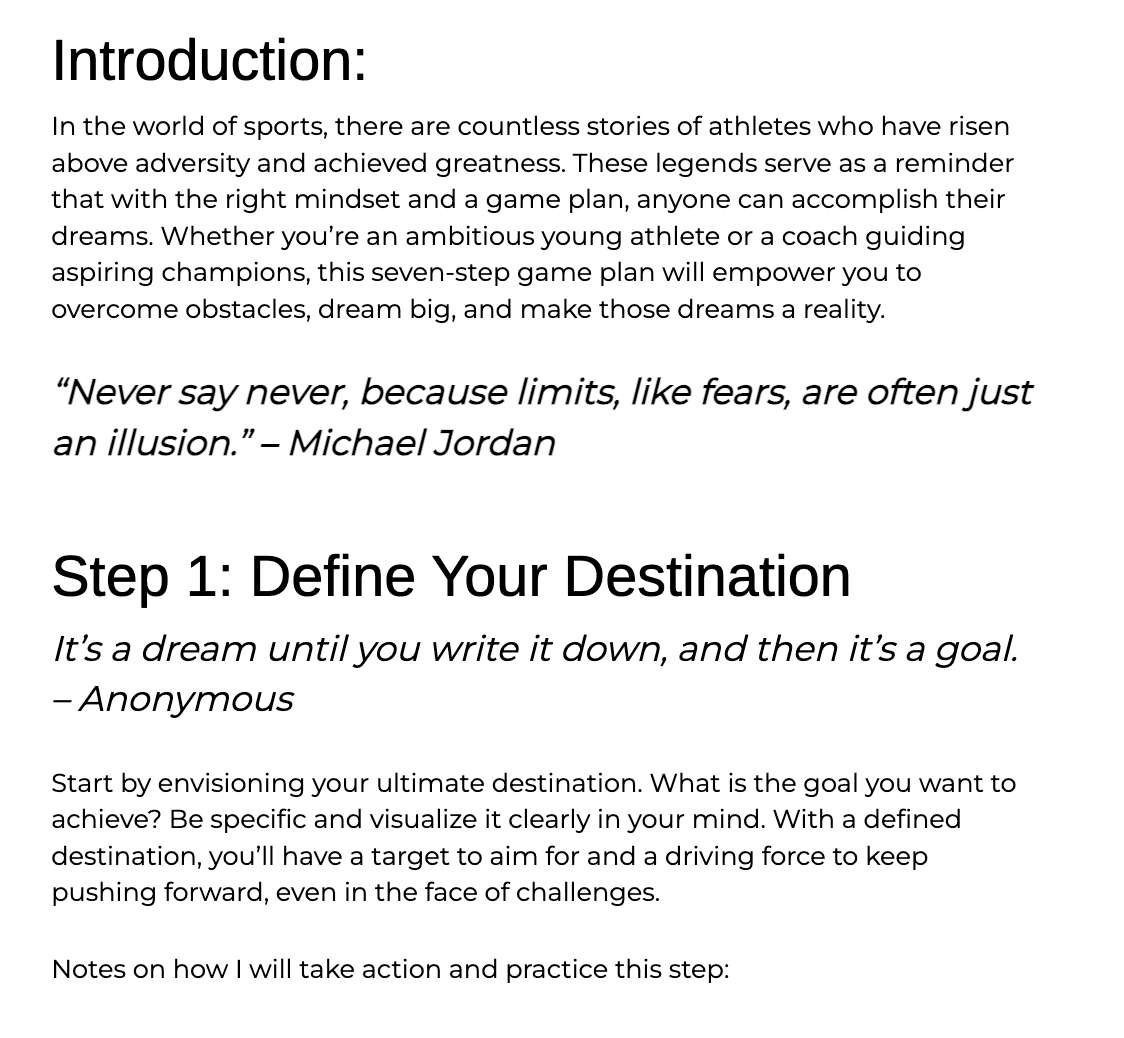 RISE TO THE PRIZE: 7 Step Game Plan to Achieve Any Goal