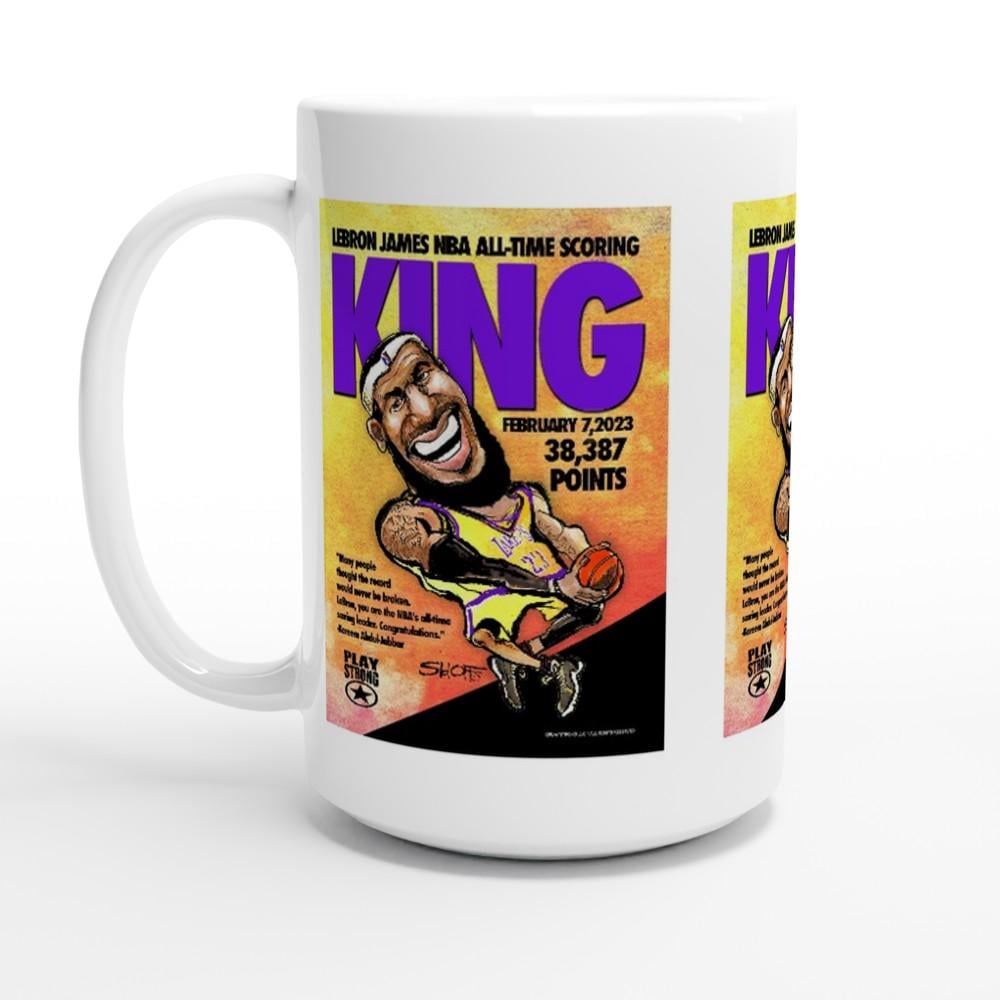 SCORING KING LeBron James White 15oz Ceramic Mug
