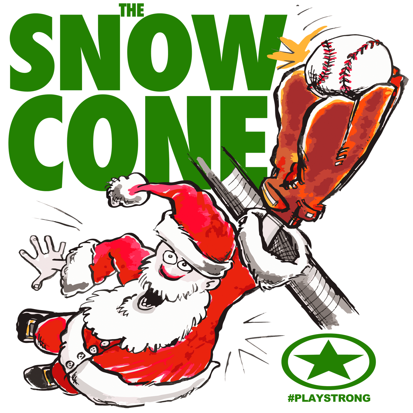 THE SNOW CONE Baseball Santa Sports #playstrong Mug with Color Inside