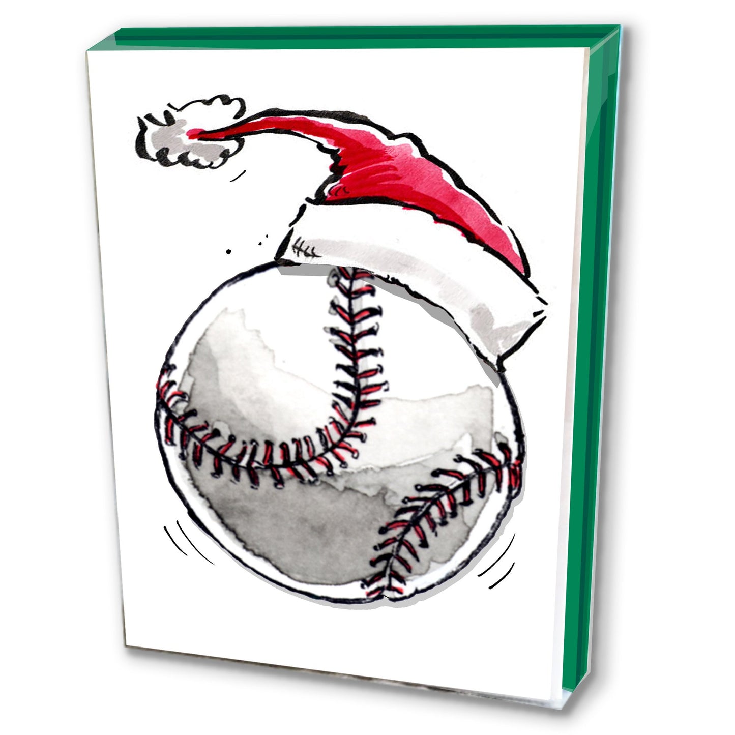 Santa Sports "Jingle Ballin'" Baseball Christmas Notecards and Envelopes 12-Pack