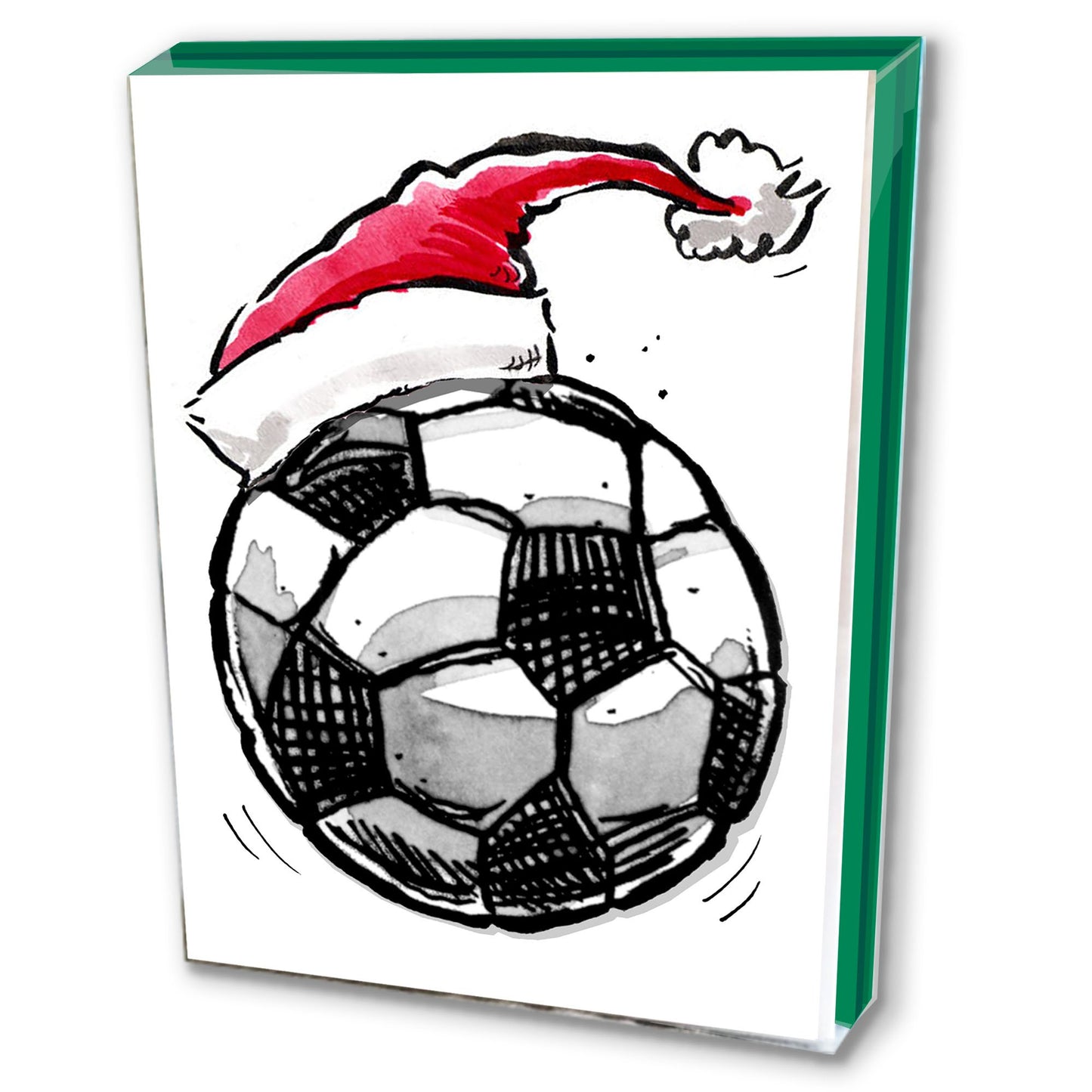 Santa Sports "Jingle Ballin'" Soccer Christmas Notecards and Envelopes 12-Pack