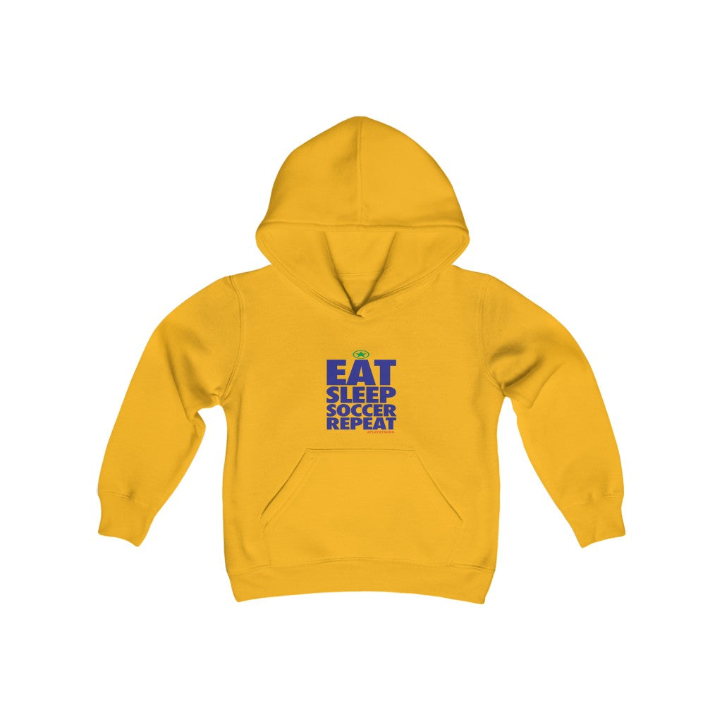 EAT SLEEP SOCCER Repeat Youth Heavy Blend Hooded Sweatshirt