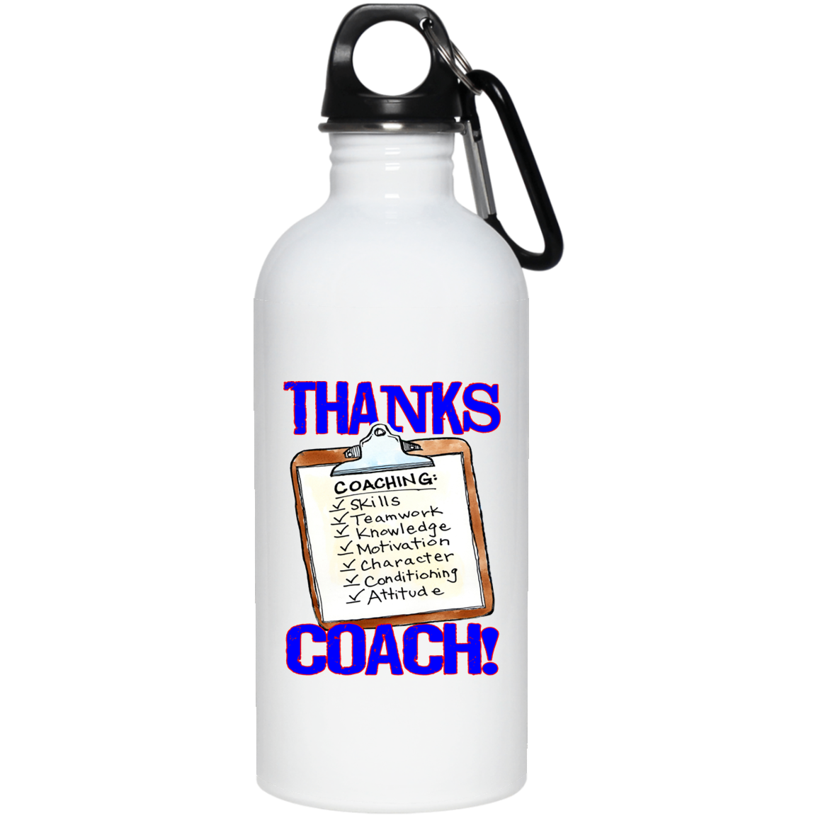 Thanks Coach! 20 oz. Stainless Steel Water Bottle