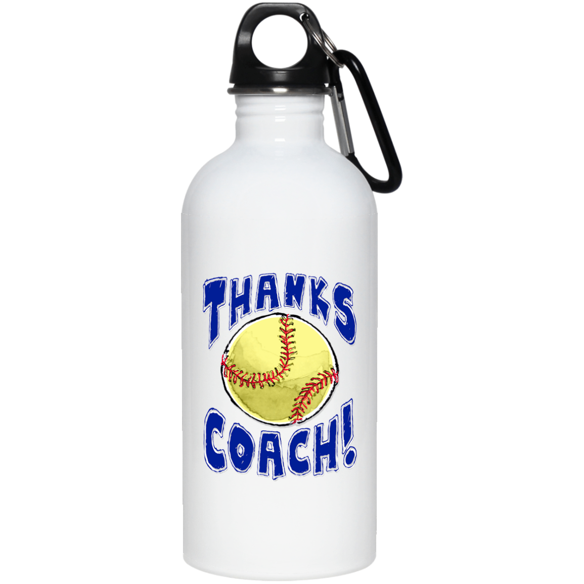 Thanks Coach! 20 oz. Stainless Steel Water Bottle