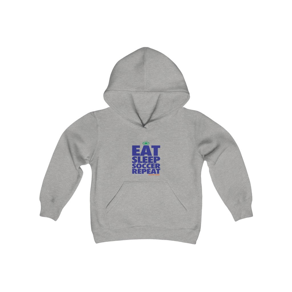 EAT SLEEP SOCCER Repeat Youth Heavy Blend Hooded Sweatshirt