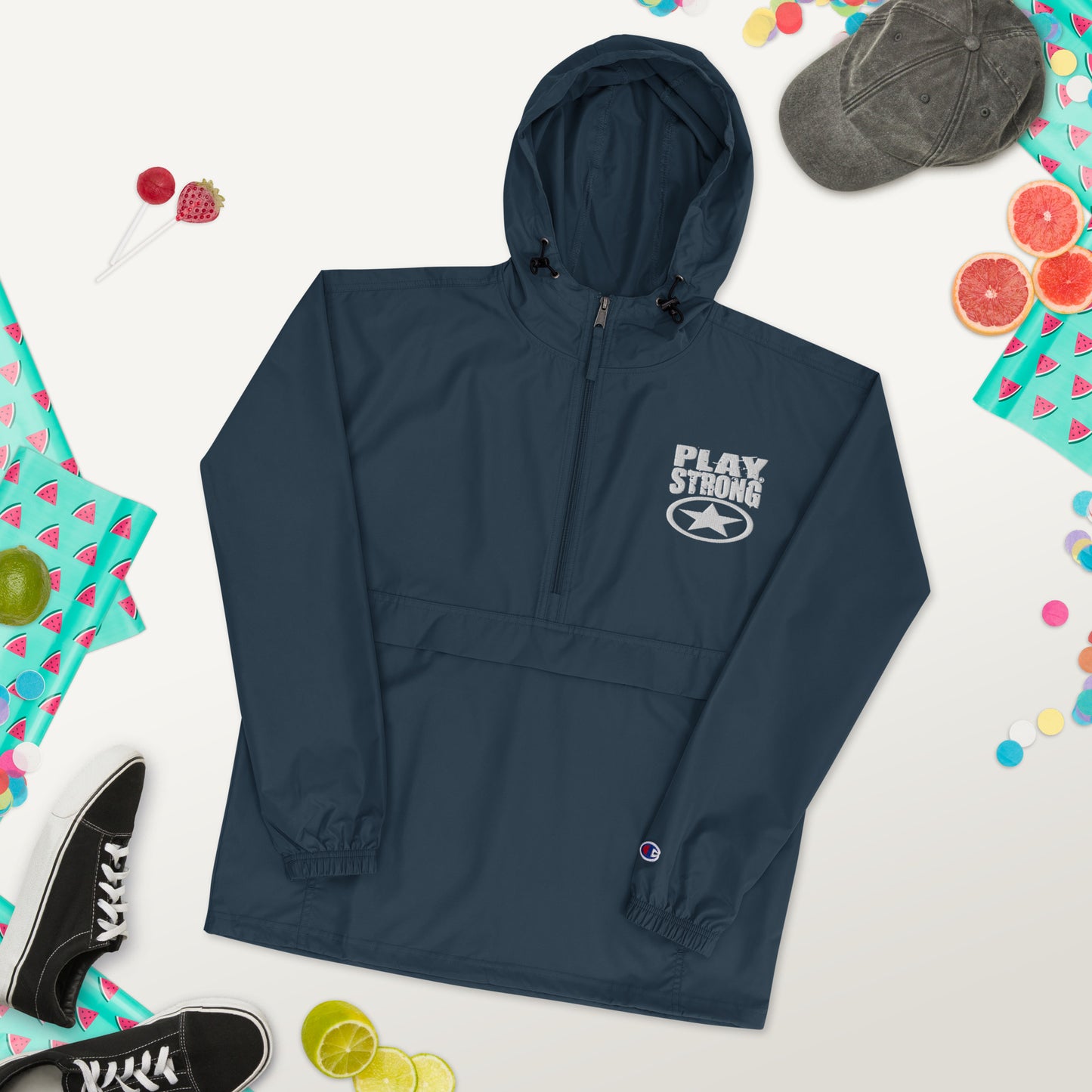 Play Strong Star Embroidered Champion Packable Jacket