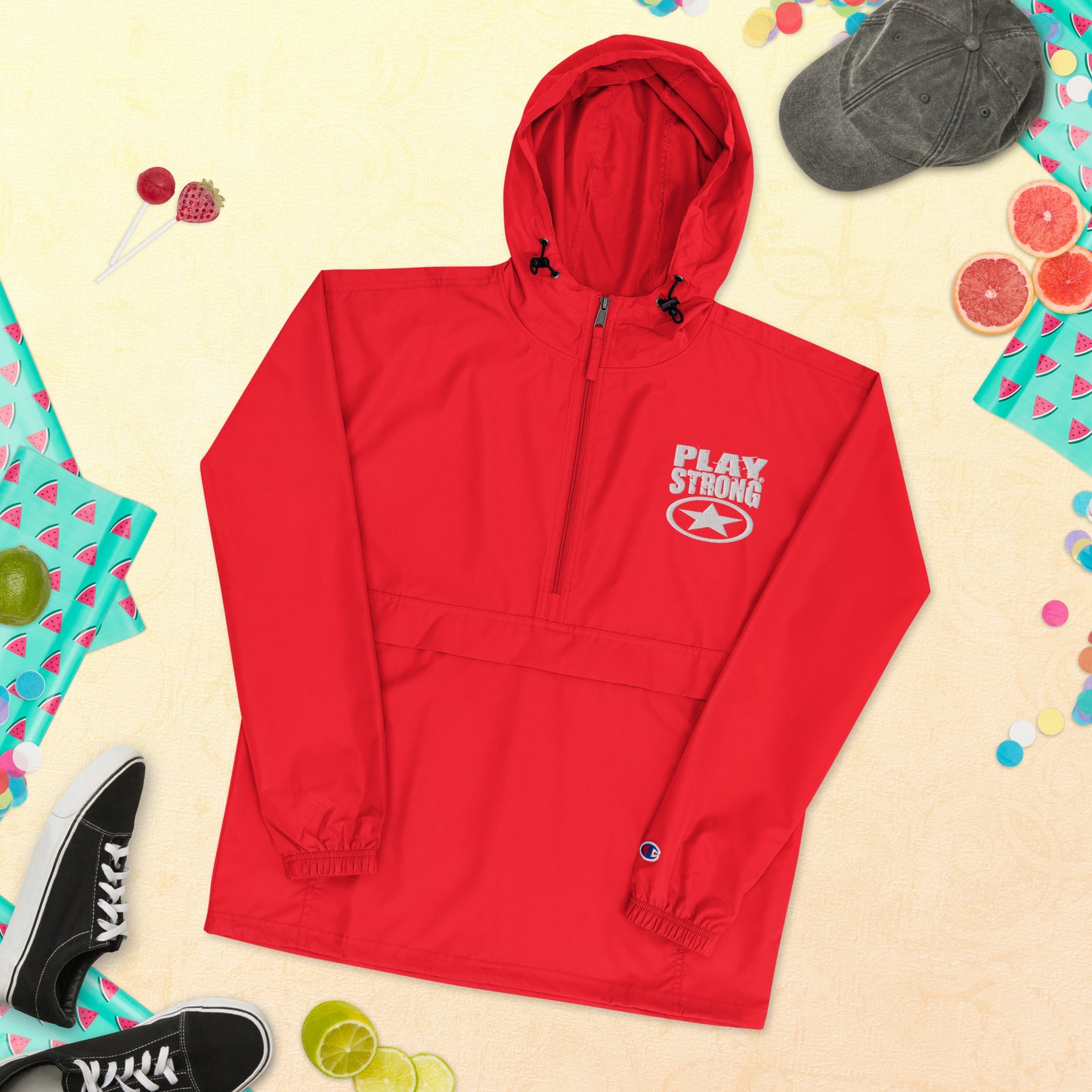 Play Strong Star Embroidered Champion Packable Jacket