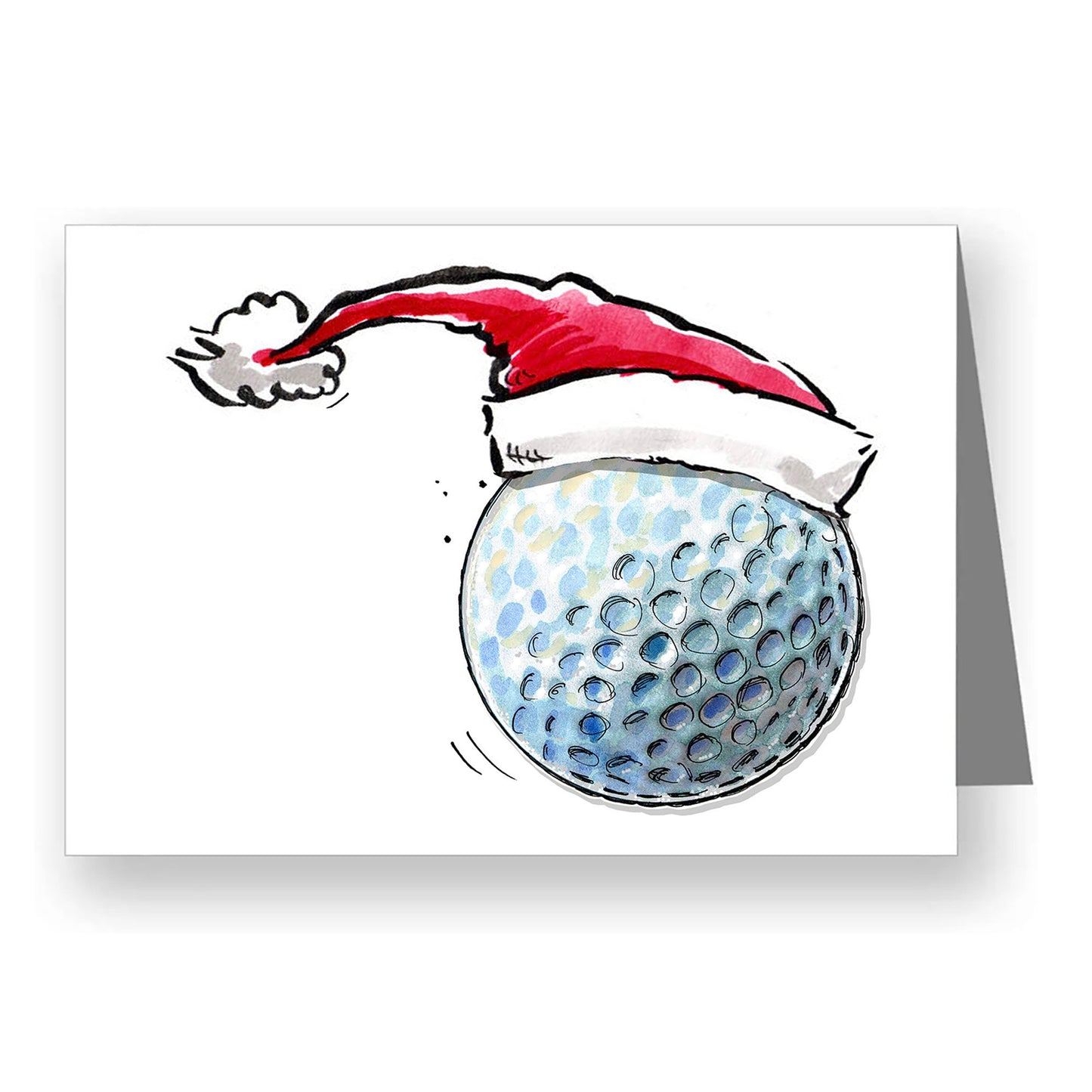 Santa Sports "Jingle Ballin'" Golf Christmas Notecards and Envelopes 12-Pack
