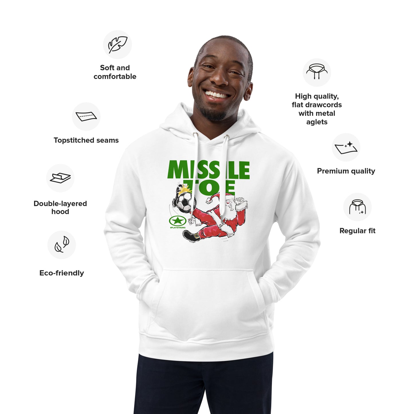 Santa Sports "Misssile Toe" Premium Eco Hoodie