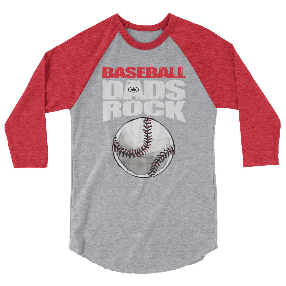 BASEBALL DADS ROCK! 3/4 Sleeve Baseball Shirt