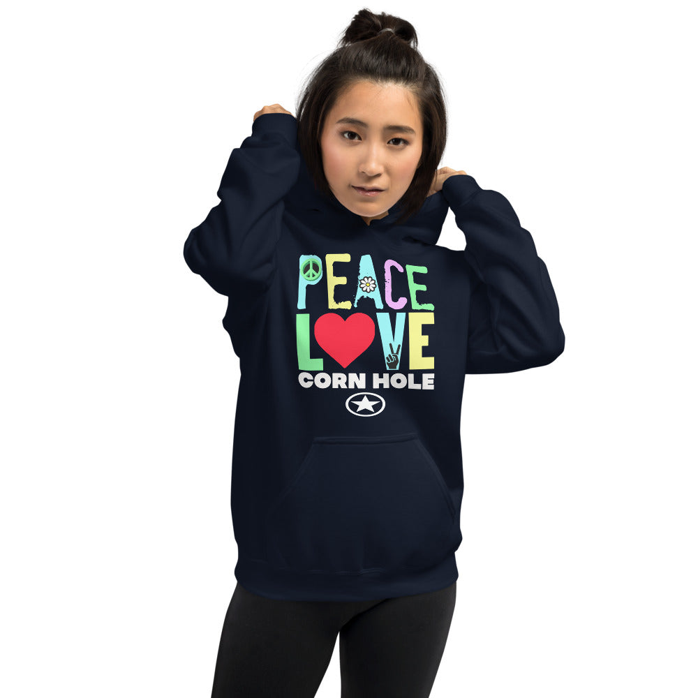 PEACE LOVE CORN HOLE Unisex Hoodie