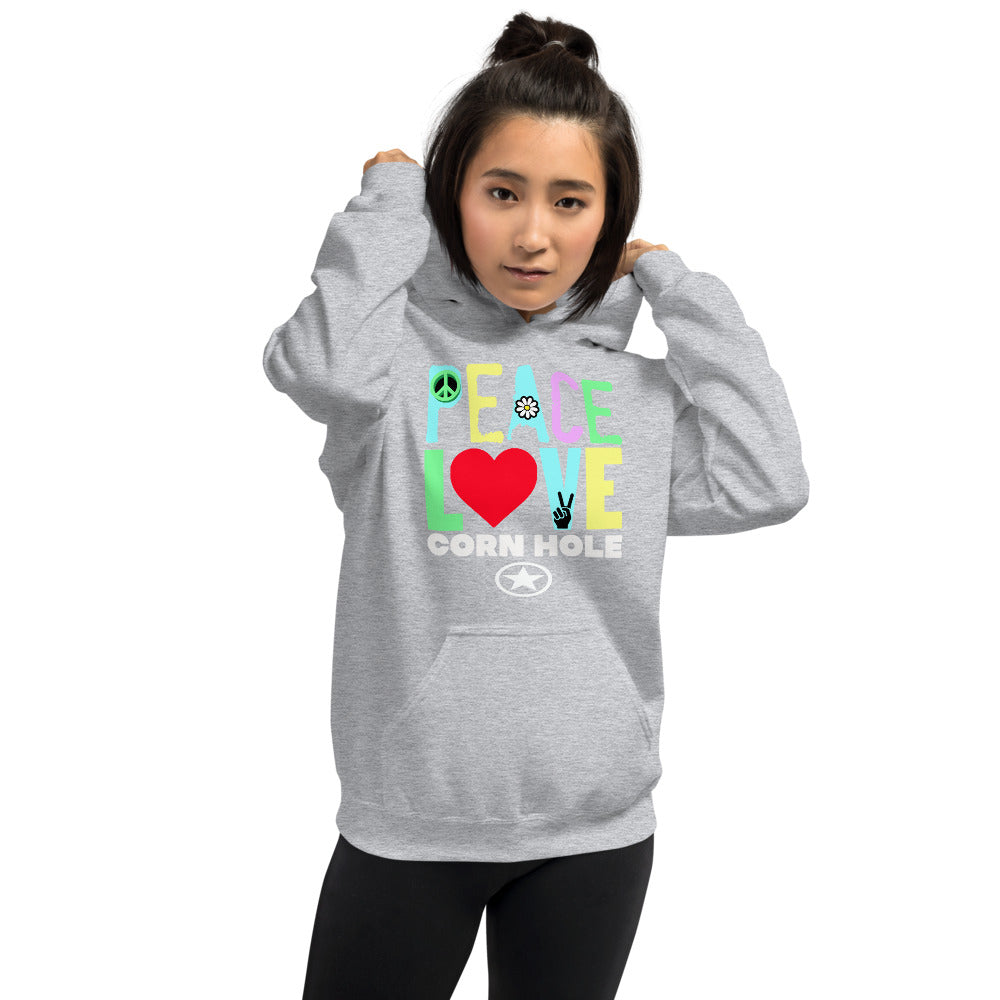 PEACE LOVE CORN HOLE Unisex Hoodie
