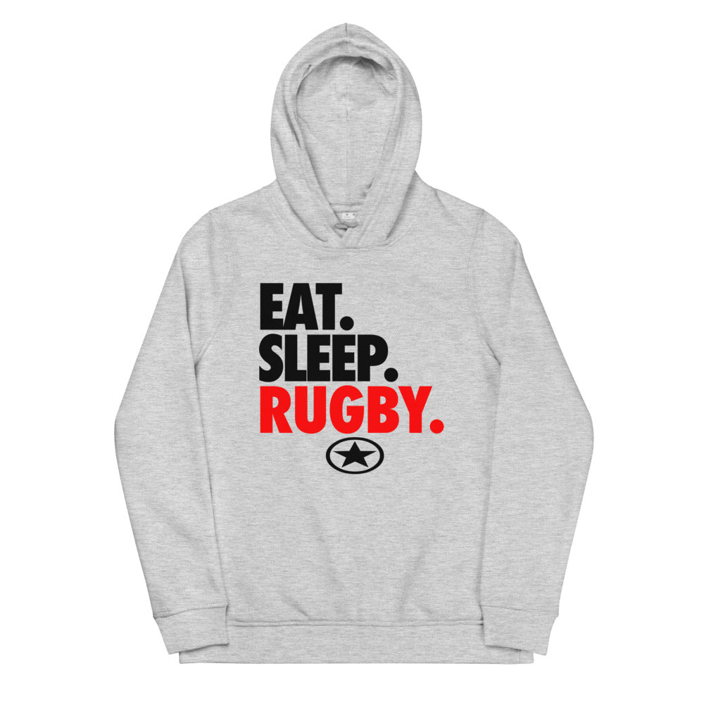 EAT. SLEEP. RUGBY. Women's eco fitted hoodie