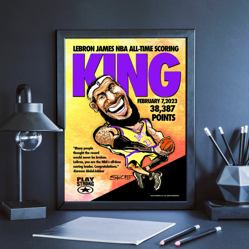 SCORING KING Tribute Framed Watercolor Print