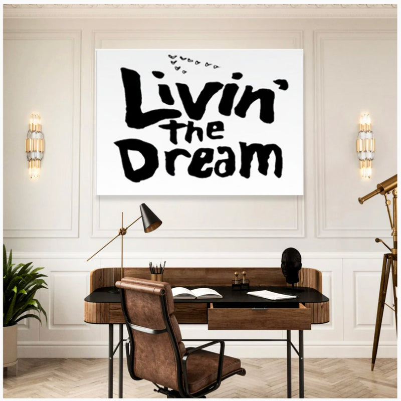 LIVIN' THE DREAM Inspired Word Art Canvas (Size: 8x12-40x55 Inches)