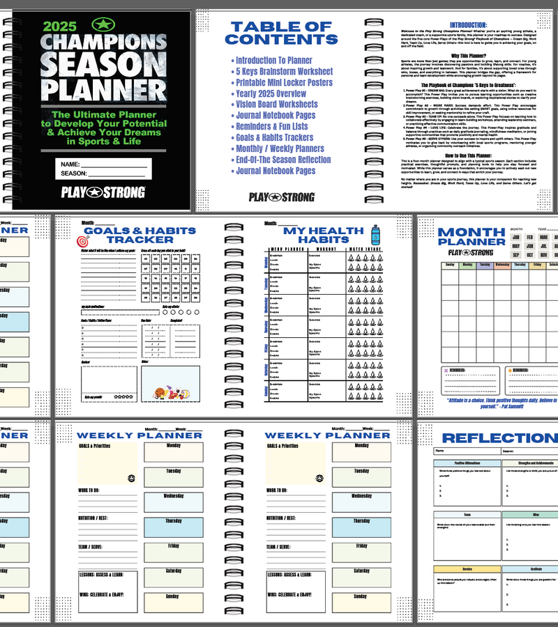 CHAMPIONS SEASON PLANNER 2025: The Ultimate Planner to Develop Your Potential & Achieve Your Dreams in Sports & Life (eBook, 52 Pages)