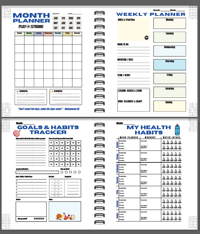 CHAMPIONS SEASON PLANNER 2025: The Ultimate Planner to Develop Your Potential & Achieve Your Dreams in Sports & Life (eBook, 52 Pages)