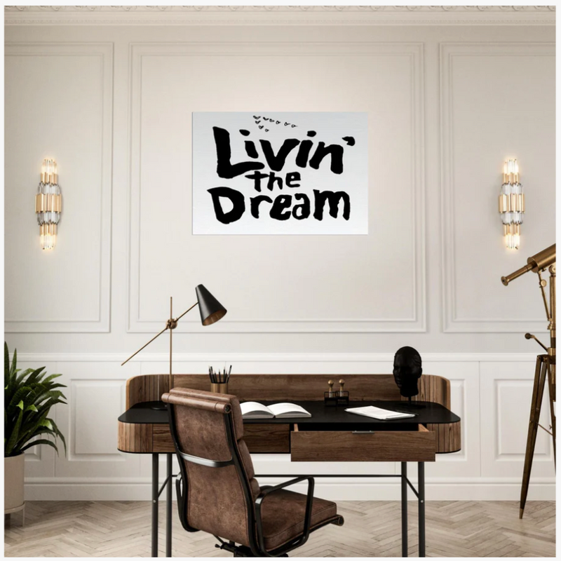 LIVIN' THE DREAM Inspired Word Art Canvas (Size: 8x12-40x55 Inches)