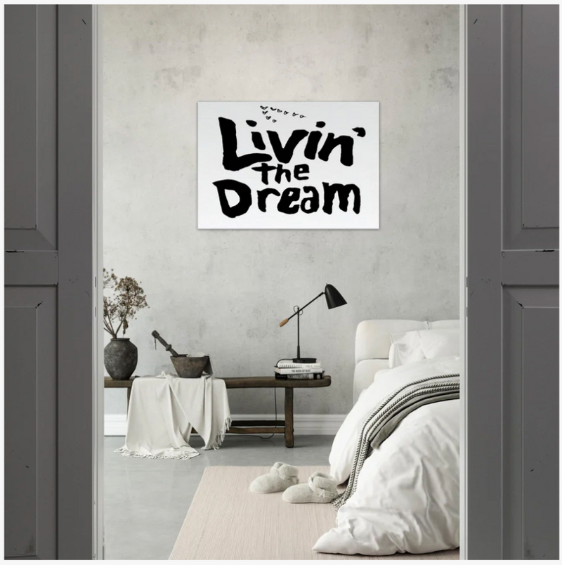 LIVIN' THE DREAM Inspired Word Art Canvas (Size: 8x12-40x55 Inches)