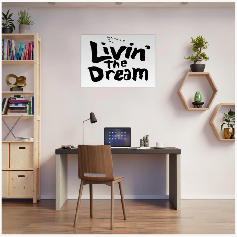 LIVIN' THE DREAM Inspired Word Art Canvas (Size: 8x12-40x55 Inches)