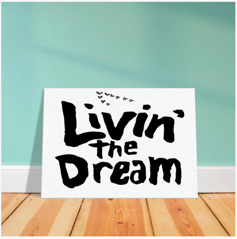 LIVIN' THE DREAM Inspired Word Art Canvas (Size: 8x12-40x55 Inches)