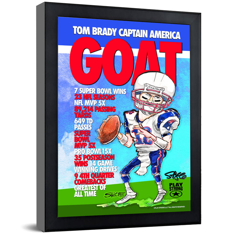 FOOTBALL GOAT Tribute Framed Watercolor Print