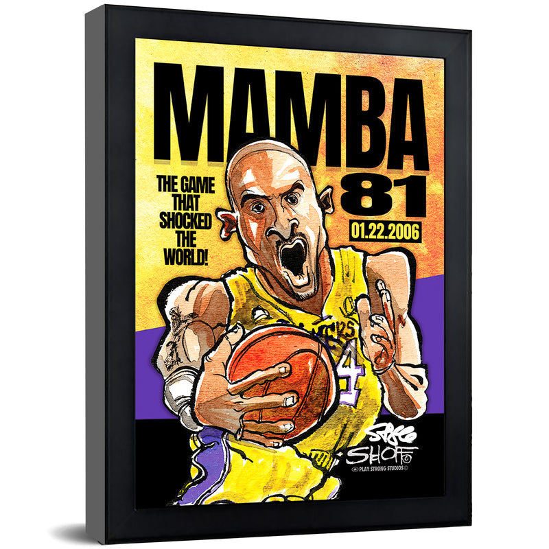 MAMBA 81 Tribute Framed Watercolor Print