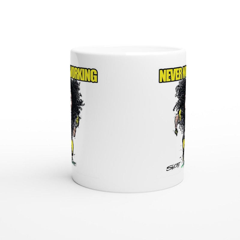 NEVER NOT WORKING with Troy Polamalu White 11oz Ceramic Mug