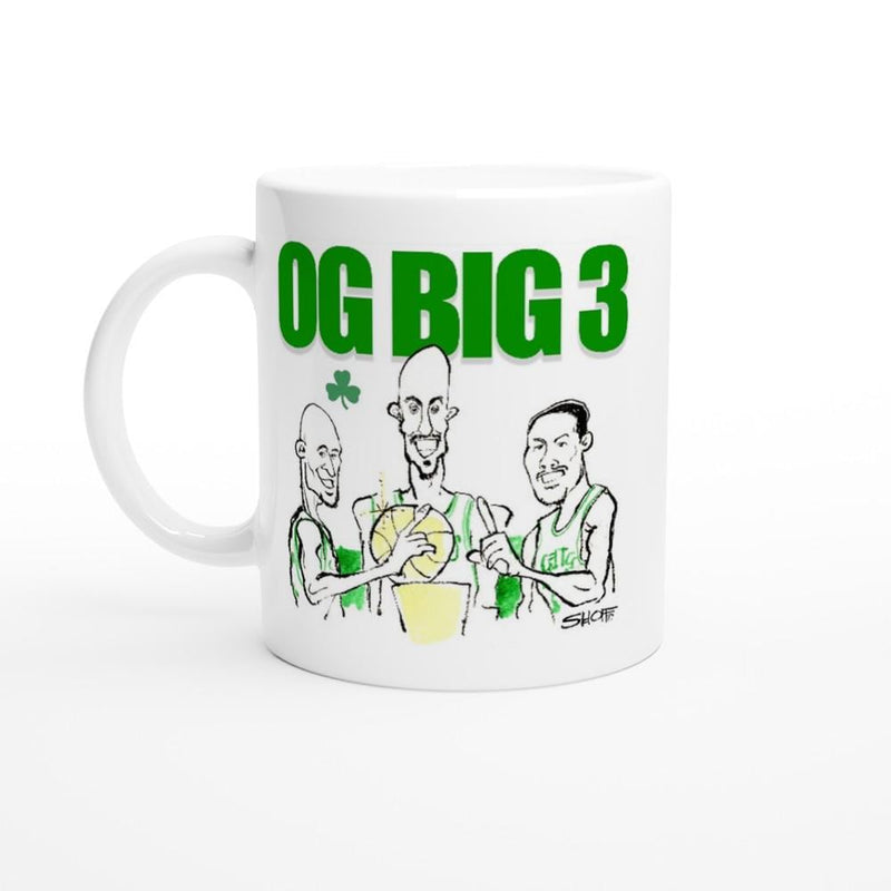 OG BIG THREE Celtics Paul Pierce, Kevin Garnett, and Ray Allen White 11oz Ceramic Mug