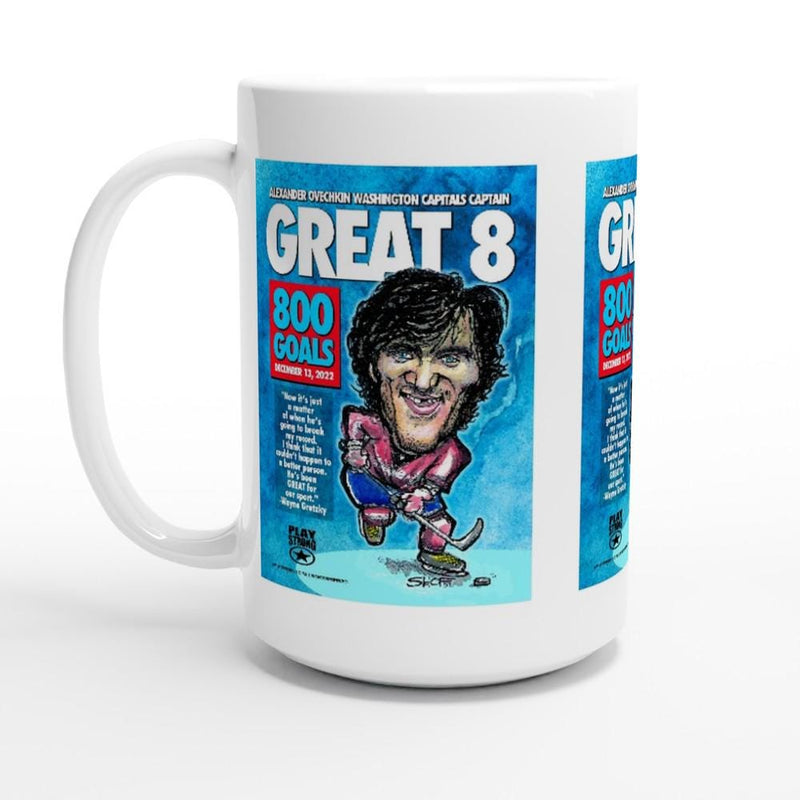 GREAT EIGHT Alexander Ovechkin White 15oz Ceramic Mug