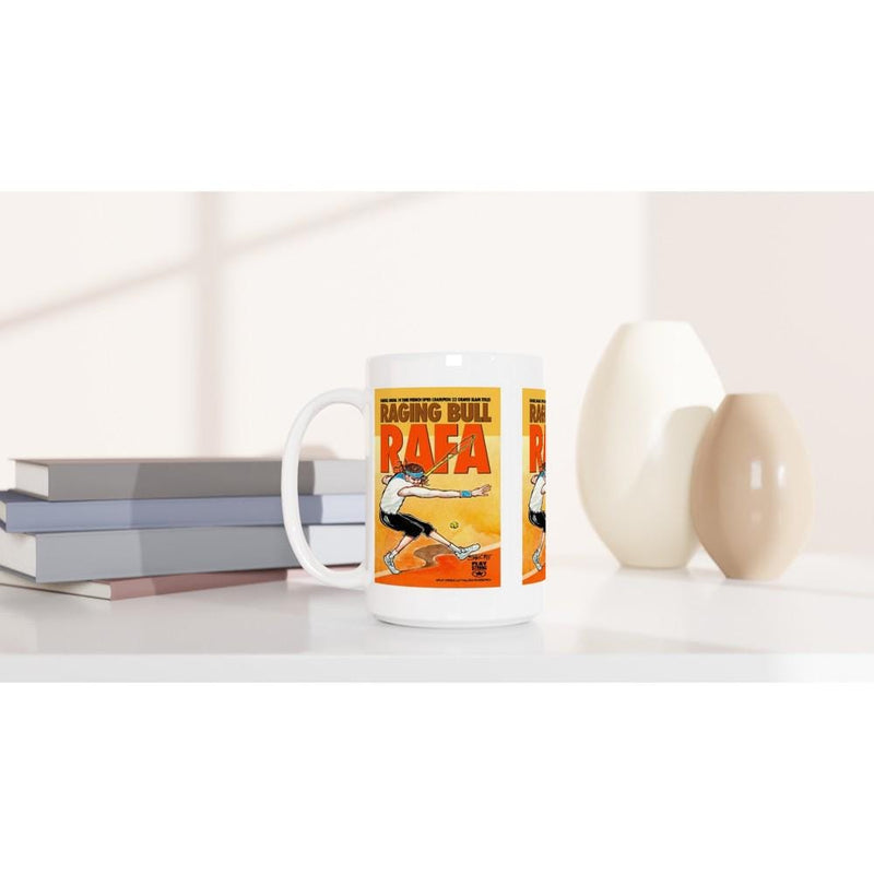 RAGING BULL RAFA Rafael Nadal Tennis White 15oz Ceramic Mug