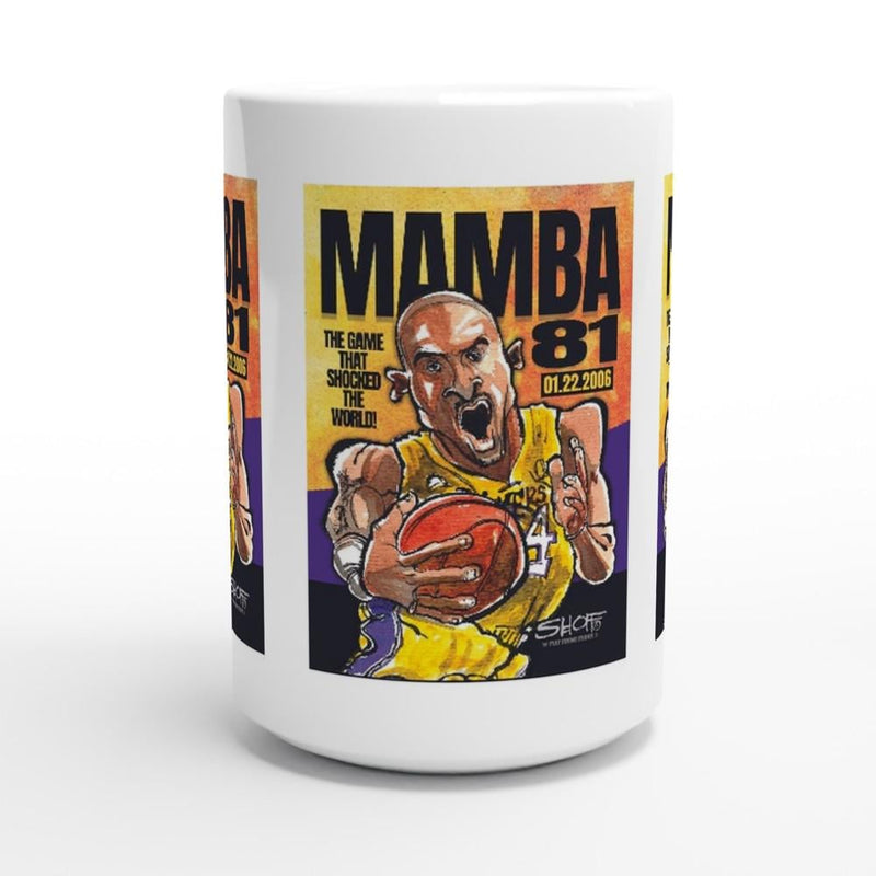 MAMBA 81 The Game That Shocked The World! Kobe Bryant White 15oz Ceramic Mug