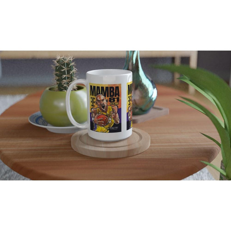 MAMBA 81 The Game That Shocked The World! Kobe Bryant White 15oz Ceramic Mug