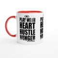 HEART HUSTLE HUNGER Empower Words White 11oz Ceramic Mug with Color Inside