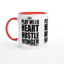 HEART HUSTLE HUNGER Empower Words White 11oz Ceramic Mug with Color Inside