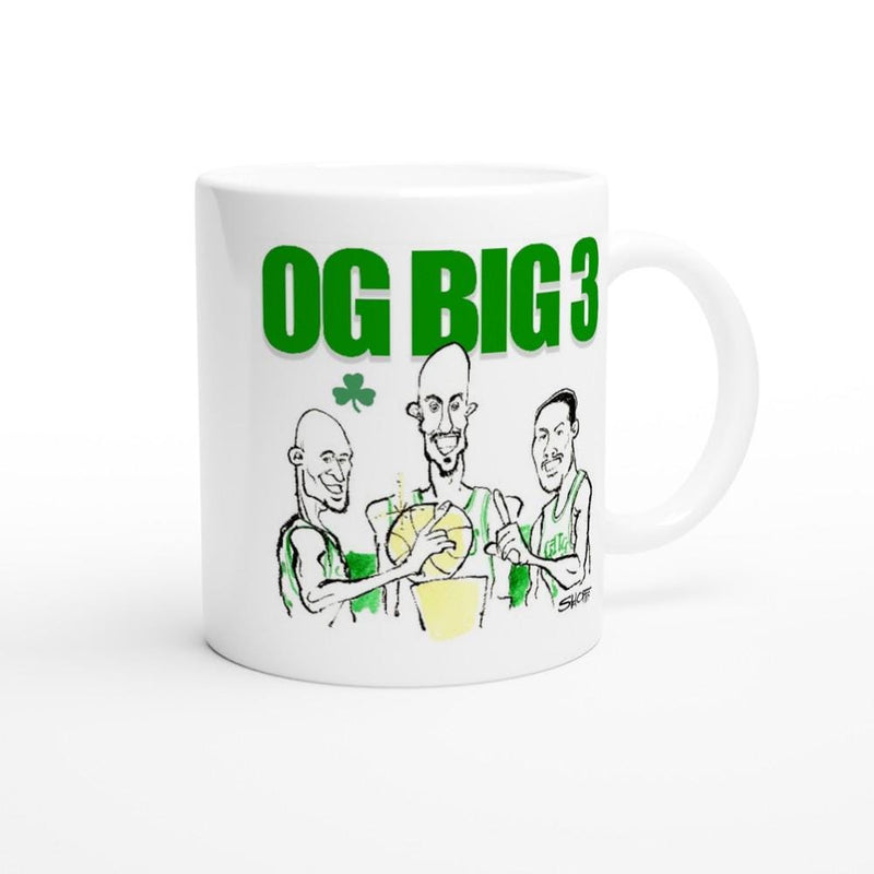 OG BIG THREE Celtics Paul Pierce, Kevin Garnett, and Ray Allen White 11oz Ceramic Mug