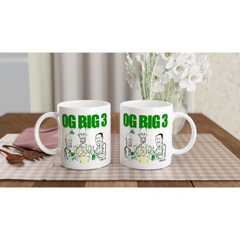 OG BIG THREE Celtics Paul Pierce, Kevin Garnett, and Ray Allen White 11oz Ceramic Mug