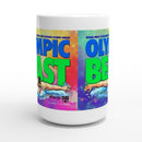 OLYMPIC BEAST Michael Phelps White 15oz Ceramic Mug