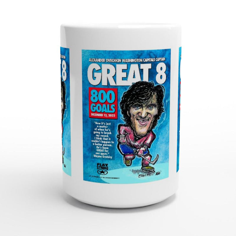 GREAT EIGHT Alexander Ovechkin White 15oz Ceramic Mug