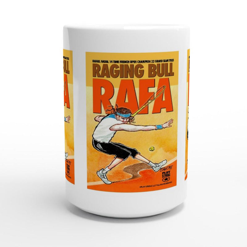 RAGING BULL RAFA Rafael Nadal Tennis White 15oz Ceramic Mug