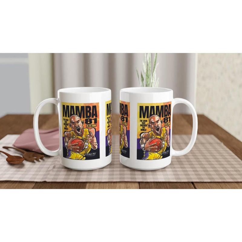 MAMBA 81 The Game That Shocked The World! Kobe Bryant White 15oz Ceramic Mug