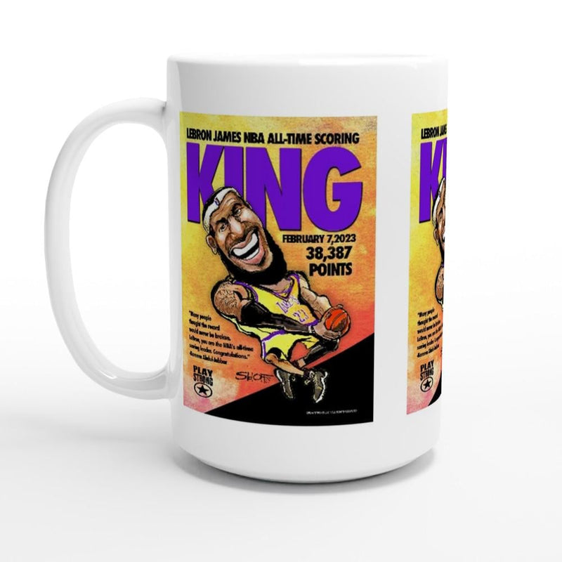 SCORING KING LeBron James White 15oz Ceramic Mug