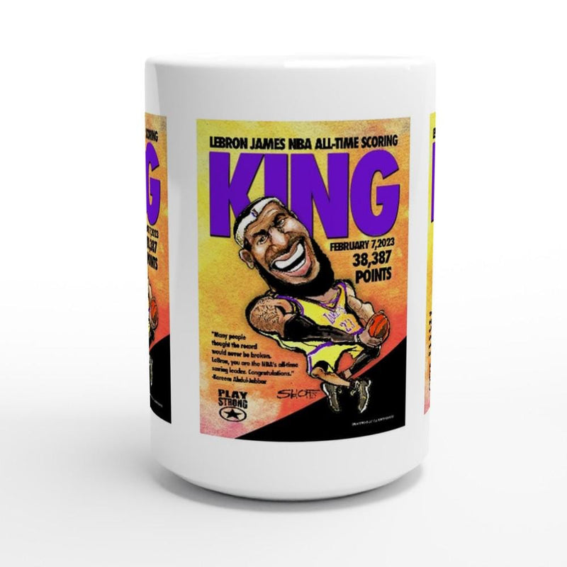 SCORING KING LeBron James White 15oz Ceramic Mug