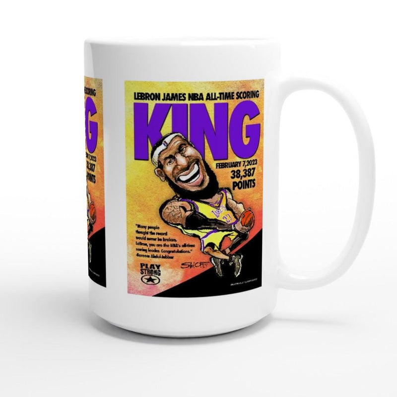 SCORING KING LeBron James White 15oz Ceramic Mug