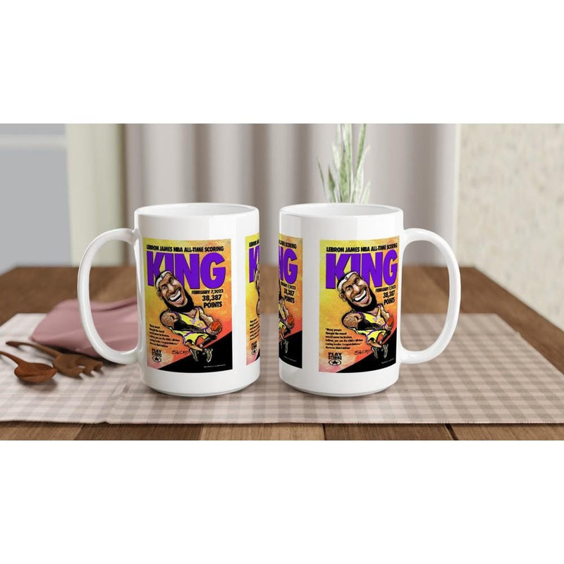 SCORING KING LeBron James White 15oz Ceramic Mug