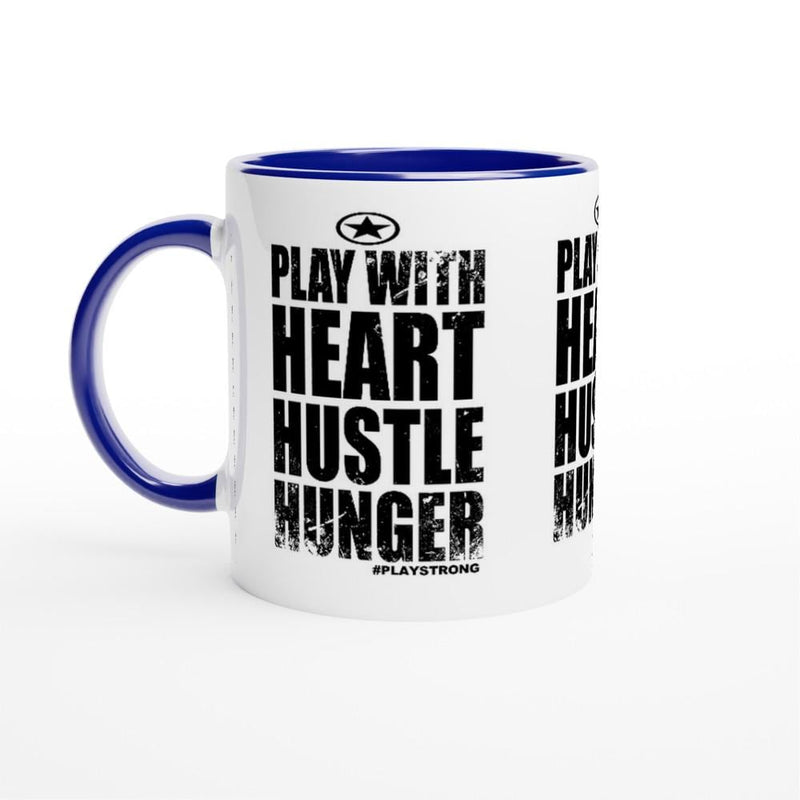 HEART HUSTLE HUNGER Empower Words White 11oz Ceramic Mug with Color Inside