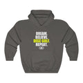 DREAM. BELIEVE. DISC GOLF. REPEAT. Unisex Heavy Blend™ Hooded Sweatshirt