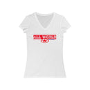 ALL WORLD Women's Jersey Short Sleeve V-Neck Tee
