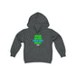 Dream. Believe. CORN HOLE. Repeat. Youth Heavy Blend Hooded Sweatshirt