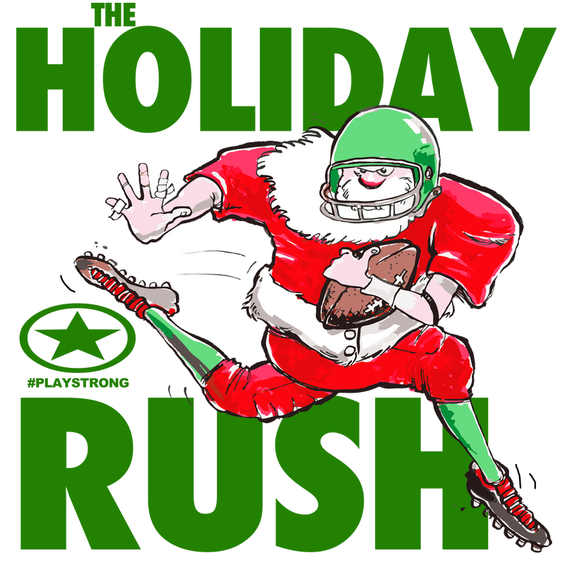 THE HOLIDAY RUSH Santa Sports Football